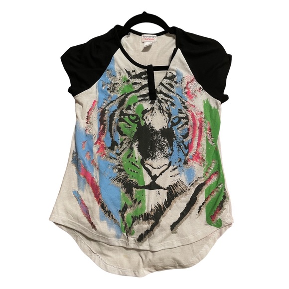 Y2k Appropriate behavior tiger Top glitter - Picture 2 of 2